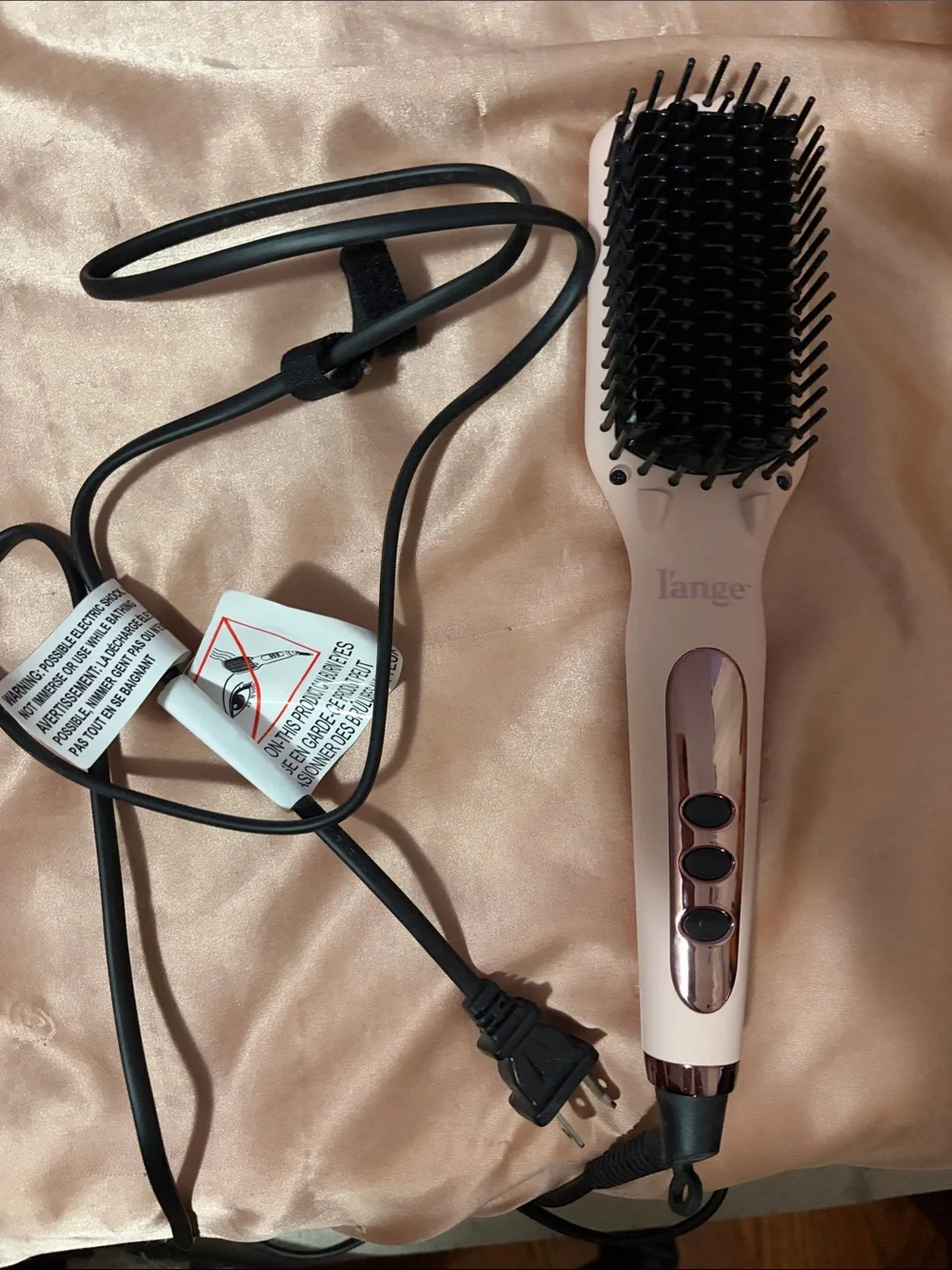 Lange Pink Ceramic Hair Straightening Brush